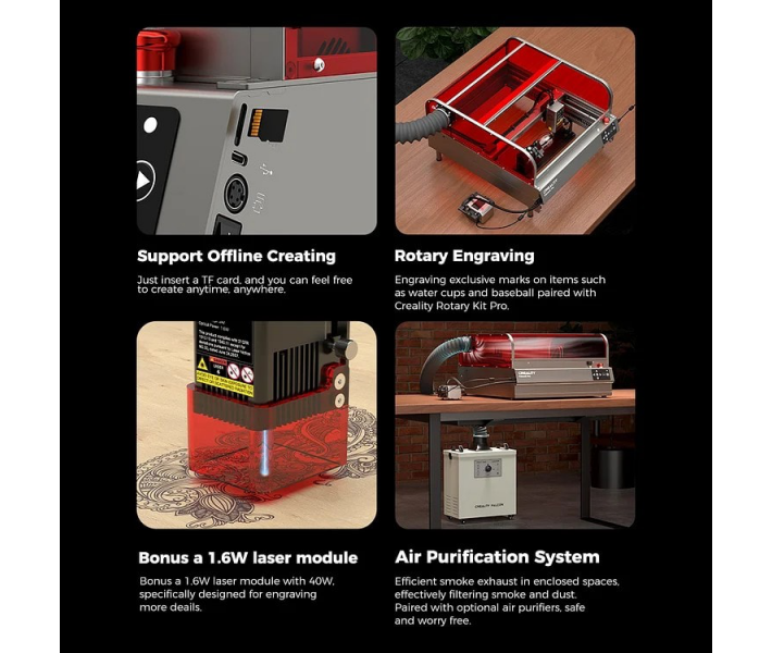 Grabador-cortador láser Creality Falcon2 Pro 40W