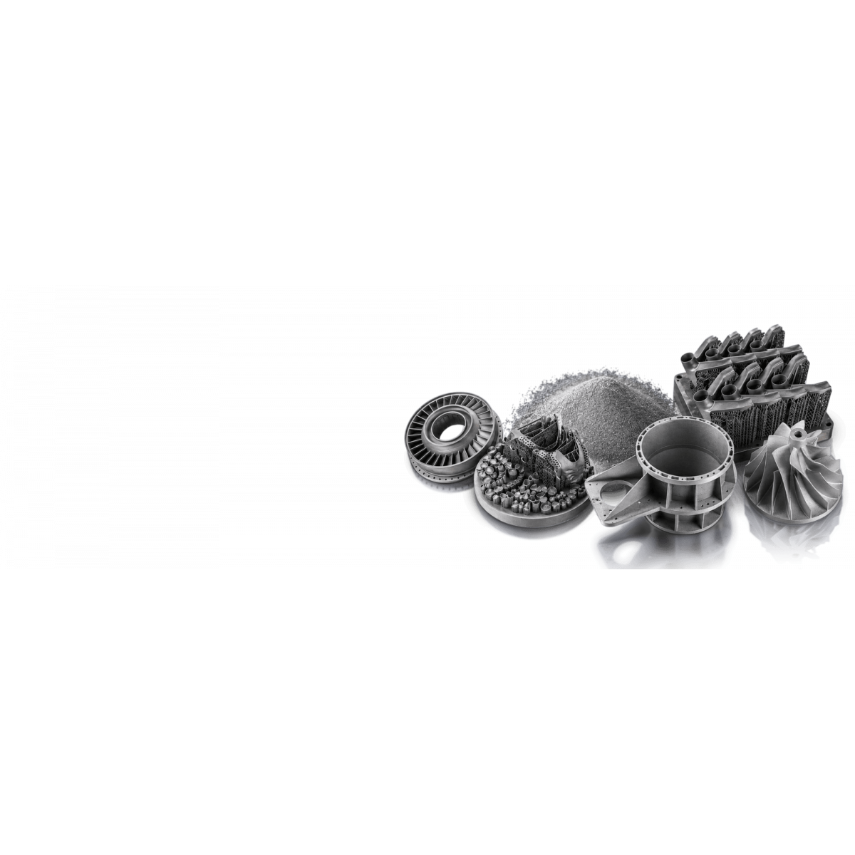 Muestras de piezas impresas en 3D de metal