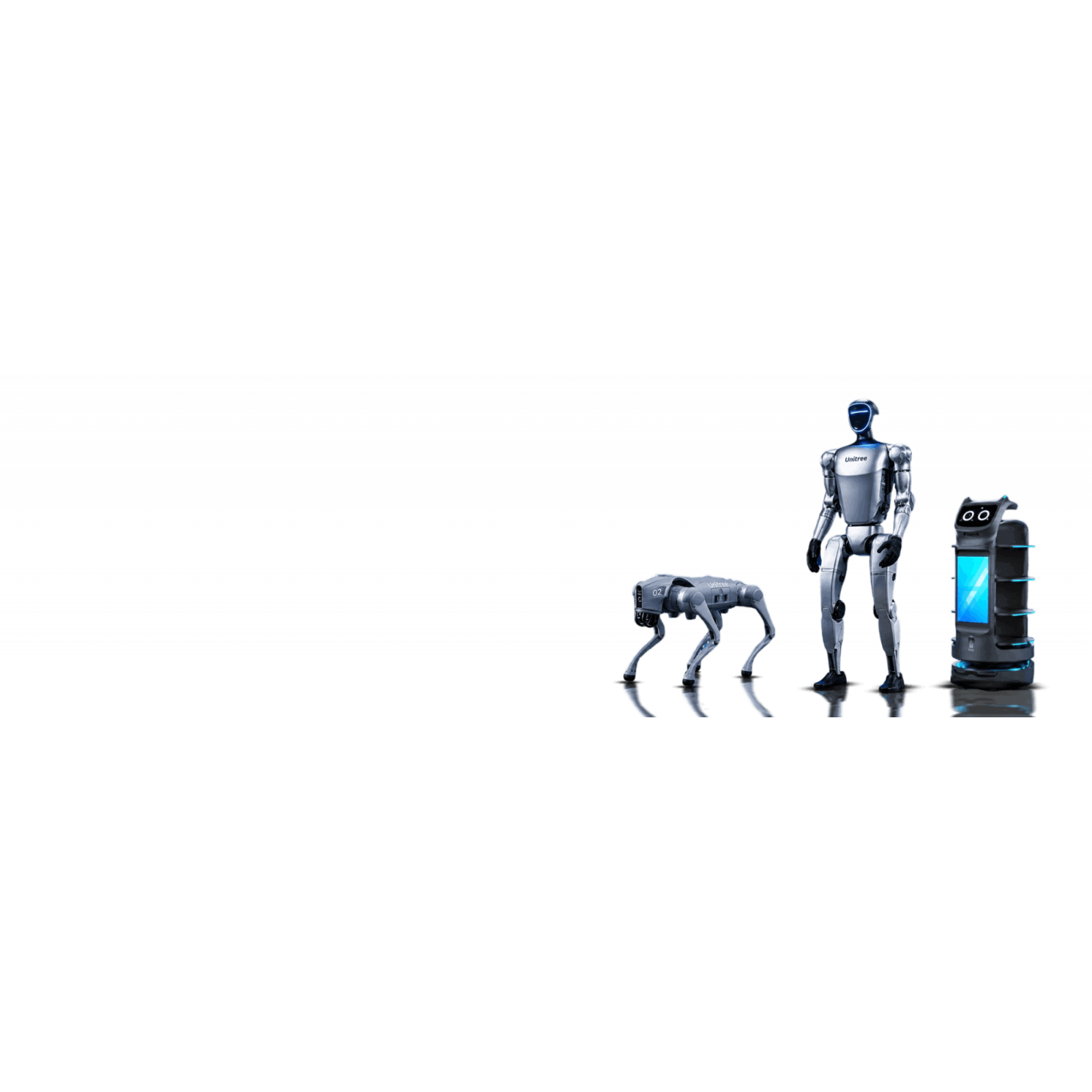 Robots comerciales Unitree y aspirador Pudu