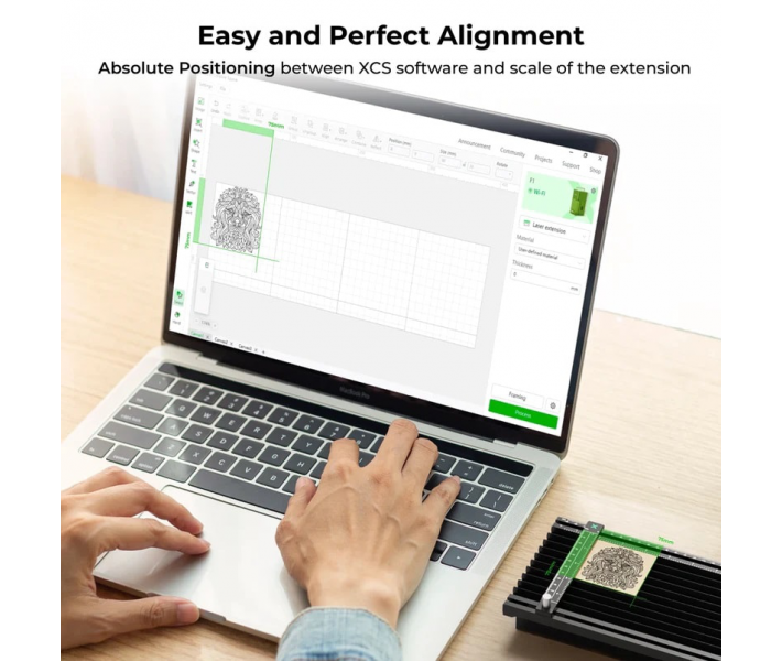 Extensión deslizante para el grabador-cortador xTool F1