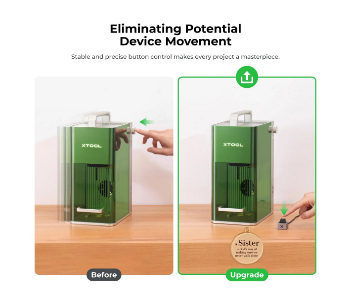 Botón del mando a distancia del grabador xTool F1