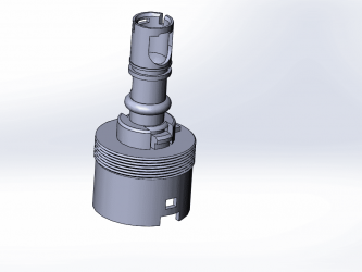 Modelo CAD 3D de un componente mecánico complejo
