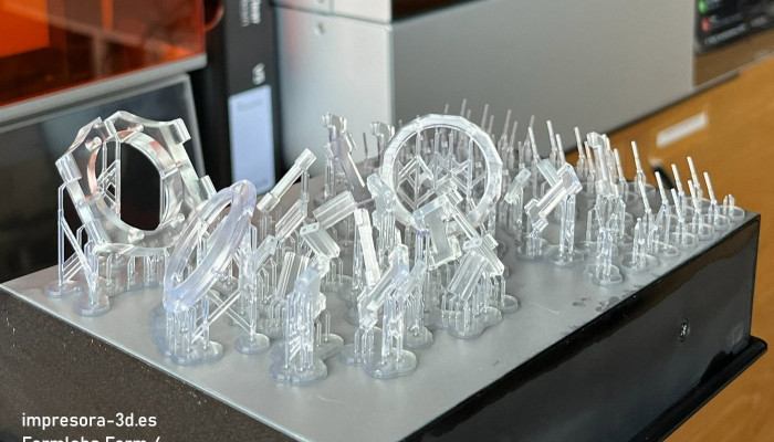 Impresión 3D SLA, resina Formlabs Clear V5, elementos transparentes