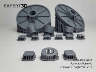 Componentes complexos impressos em 3D SLA com resina Tough 2000 V1.1 - Formlabs Form 4L