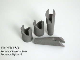 Casquilhos ranhurados técnicos impressos em 3D SLS com Formlabs Form Fuse 1+ 30W - Nylon 12 Powder (PA12)