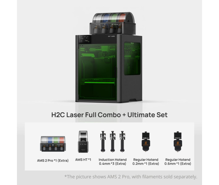 Impresora 3D Bambu Lab H2C Laser Full Combo 10W