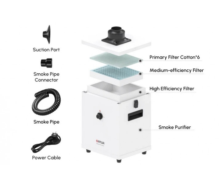 Grabador y cortador láser cerrado Ortur H20 de 40 W  + PURIFICADOR DE HUMOS