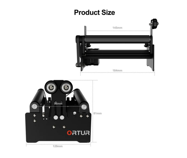 Rodillo giratorio Ortur DIY Rotary Roller YRR2.0 para grabado cilíndrico