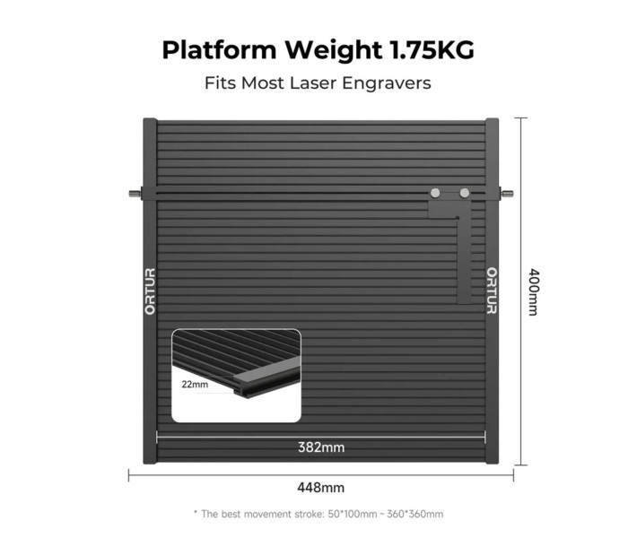 Plataforma de grabado láser Ortur LEP1.0 para grabadores Ortur y Aufero