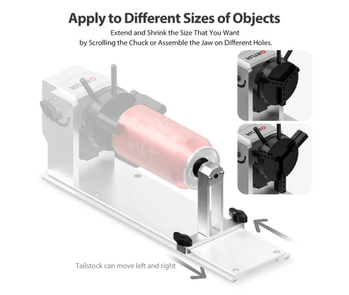 Cartucho giratorio Ortur YRC 1.0 con eje Y para grabadores láser