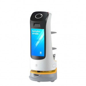PUDU KettyBot (White & Yellow) – Advertising & Reception Robot