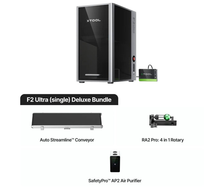 Grabador xTool F2 Ultra con 2 láseres | Paquete Deluxe