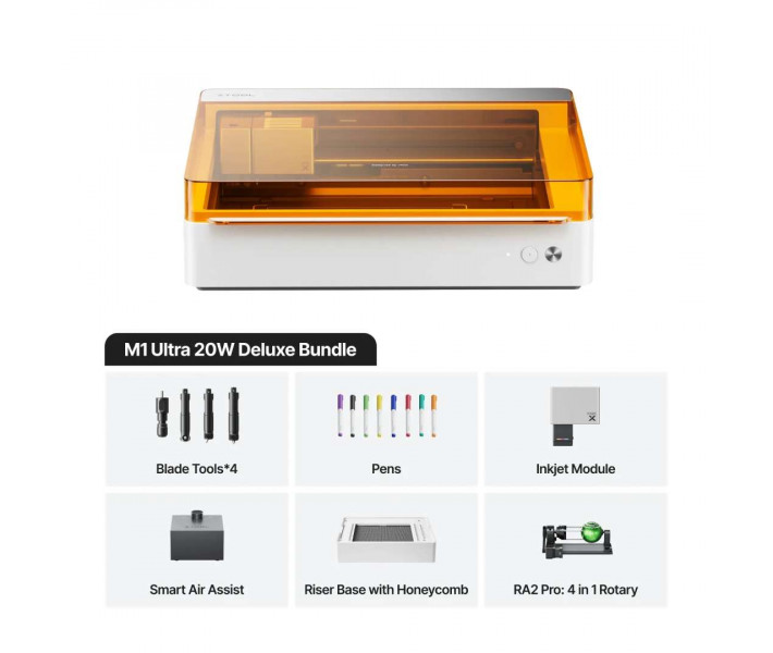 xTool M1 Ultra 20W – Máquina de Corte y Grabado Láser Inteligente 4 en 1 (Paquete Deluxe)
