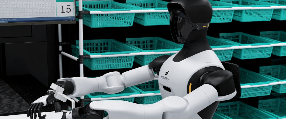 AgiBot G2 performing sorting tasks on the plant floor