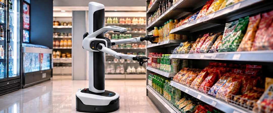 AgiBot G2 Air викладає товари на стелажах