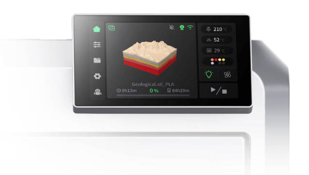 Captura de pantalla de la interfaz de usuario de Creality OS