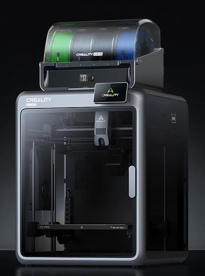 Vista completa de la impresora 3D Creality K2 Pro Combo.