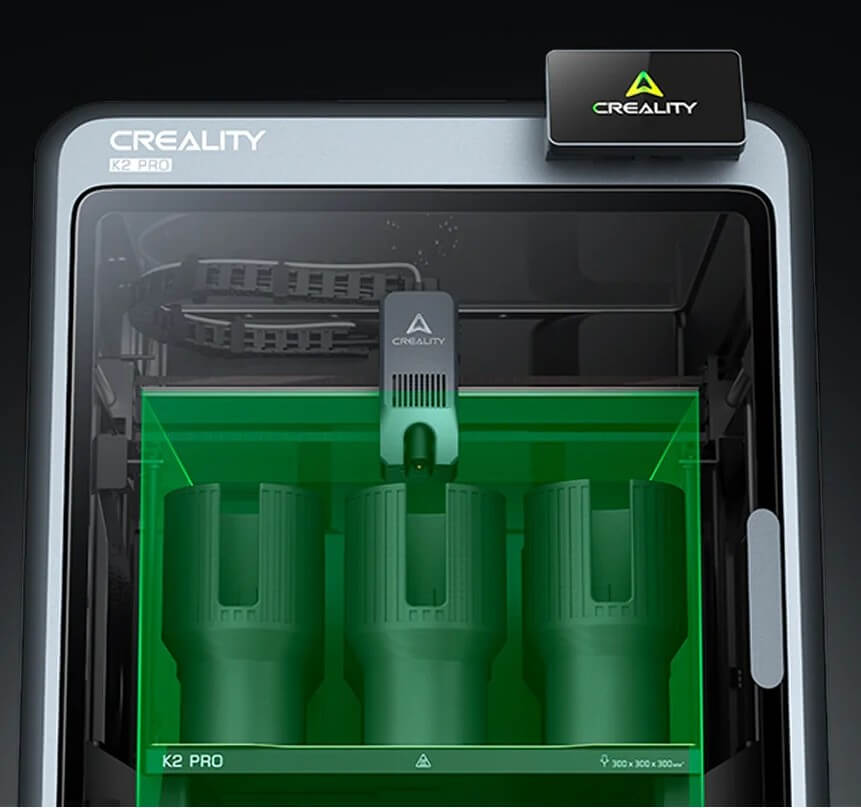 Ilustración del gran volumen de impresión de 300x300x300 mm.