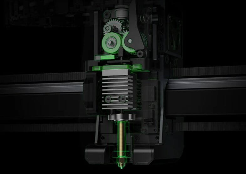 Vista detallada del extrusor de accionamiento directo de nueva generación.