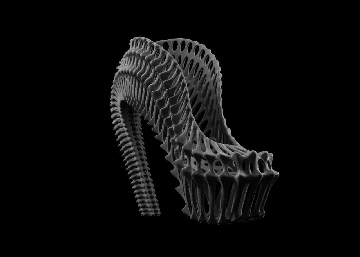 Componente de calzado Kostika fabricado con polvo SLS Formlabs Nylon 12