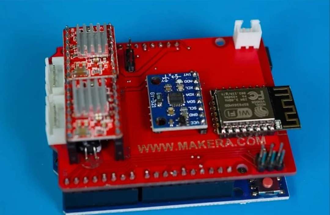 Placa de control Carvera con módulos ensamblados de controladores de motores paso a paso, sensor giroscópico y módulo Wi-Fi ESP-WROOM-32