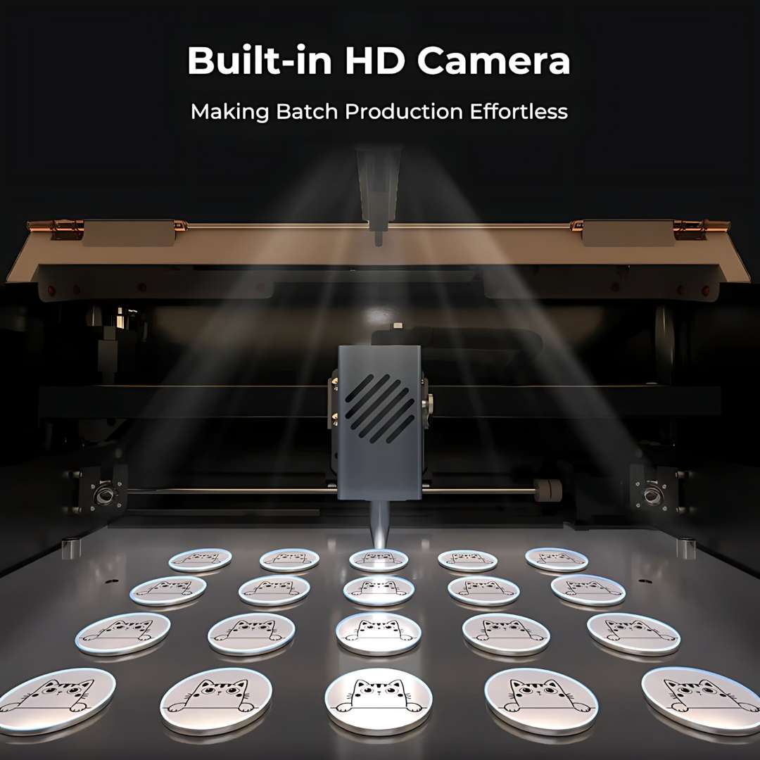 Built-in HD camera for 3D printer batch production monitoring and quality inspection