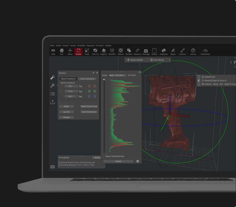 Software ideaMaker laminado inteligente Impresora 3D Raise3D DF2+ Paquete completo