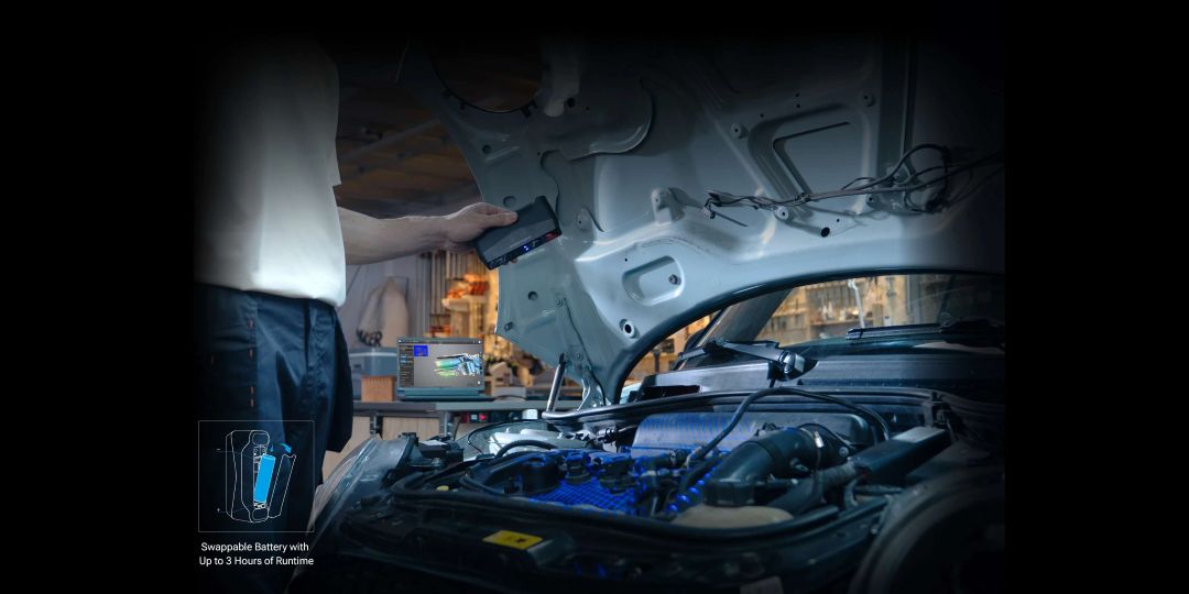 EinStar Rockit realizando escaneo 3D sin marcadores gracias a su alineación por geometría y textura