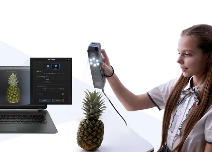 EinStar 3D Scanner de SHINING 3D capturando a velocidad de escaneo de hasta 14 FPS con luz estructurada infrarroja