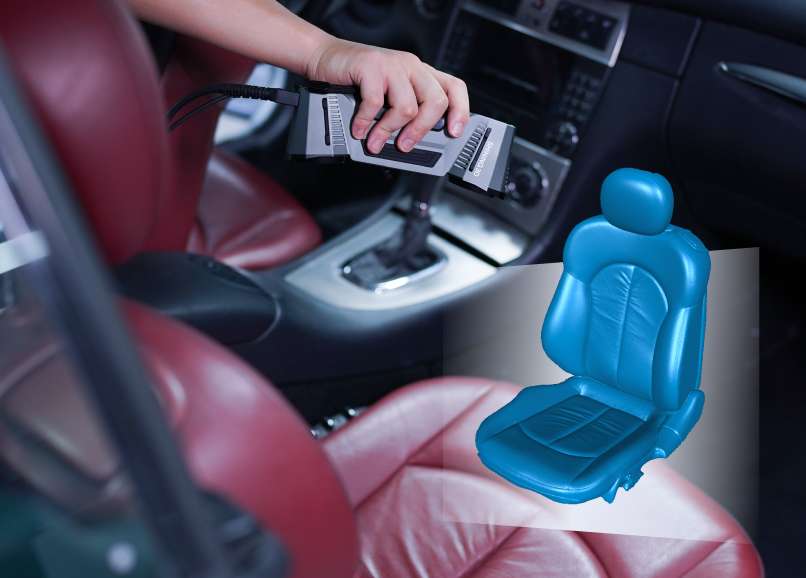 Escaneo 3D de alta precisión mediante la fuente de luz infrarrojo VCSEL del Shining3D FreeScan Combo sin marcadores.