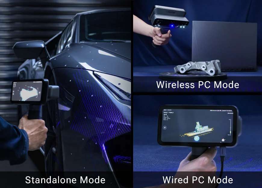 EinScan Rigil tres modos de funcionamiento