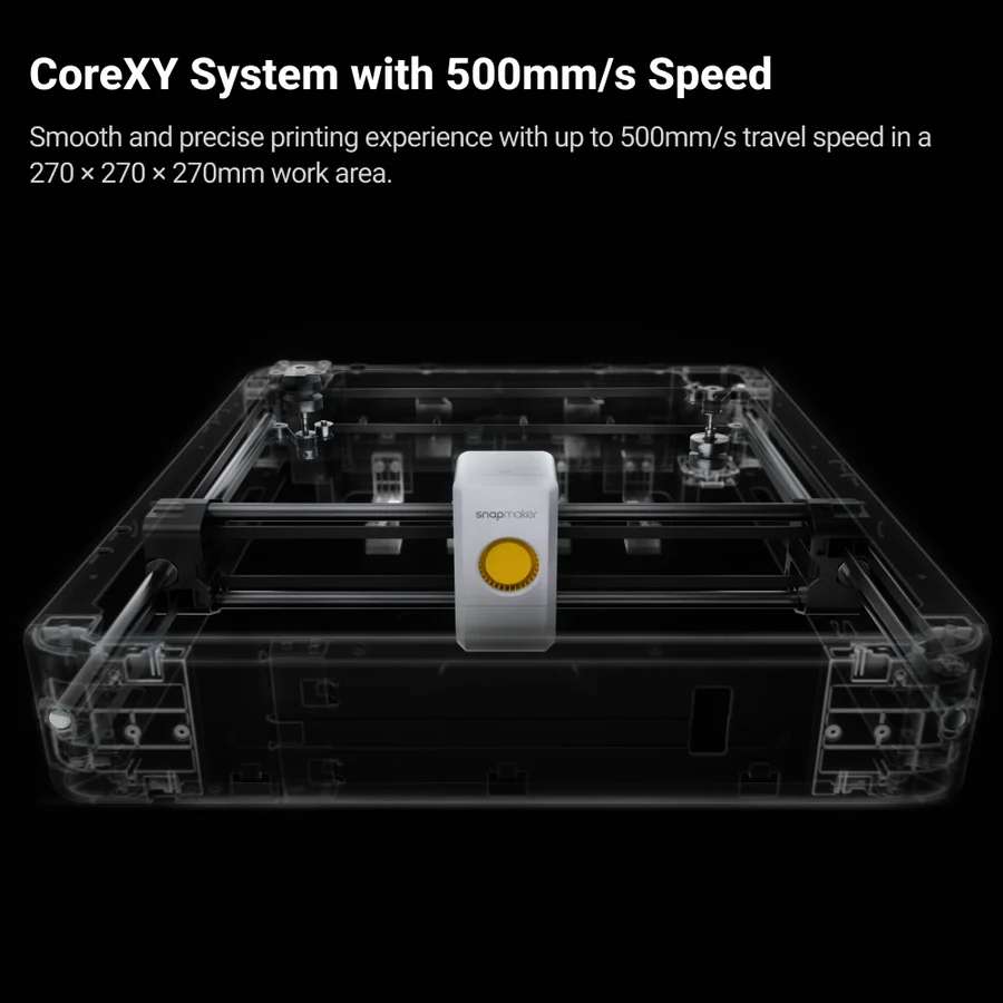 Estructura cinemática CoreXY y rieles de carbono Impresora 3D Snapmaker U1
