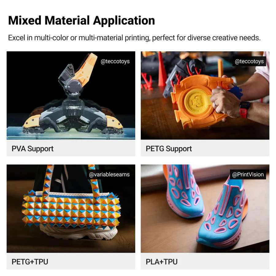 Combinación de múltiples filamentos y extrusores Impresora 3D Snapmaker U1
