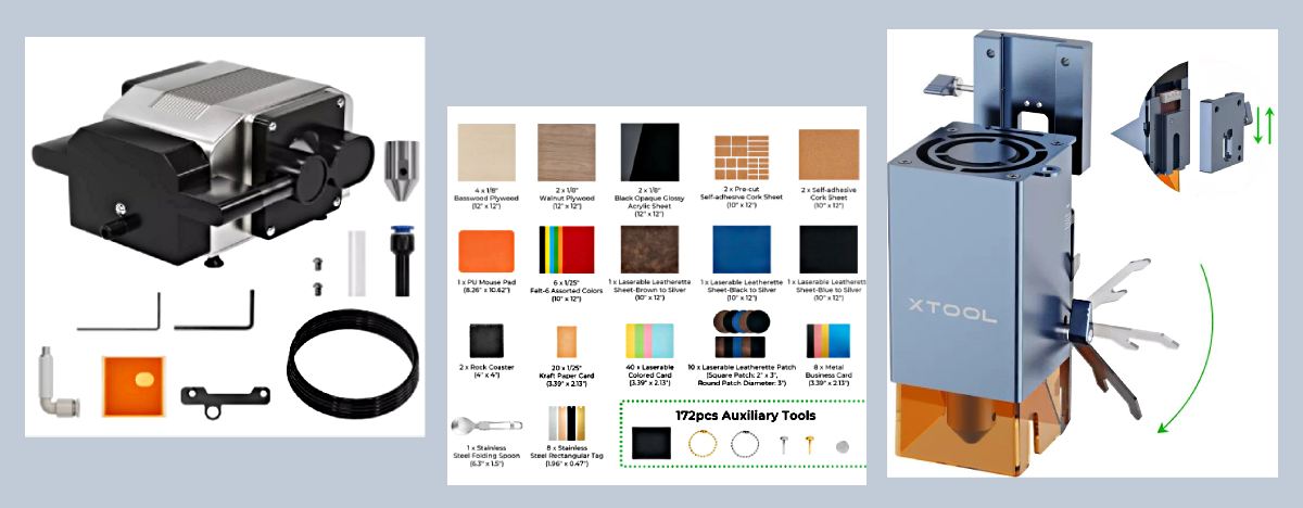 El kit completo para grabado está listo para trabajar desde la caja