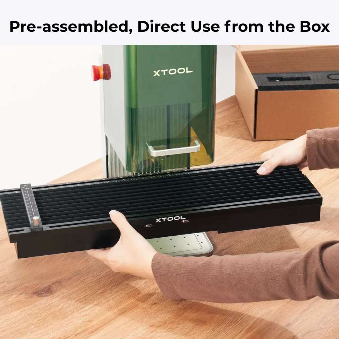 Slide Extension del xTool F2 preensamblada y lista para uso directo, conectada mediante cable Mini-USB