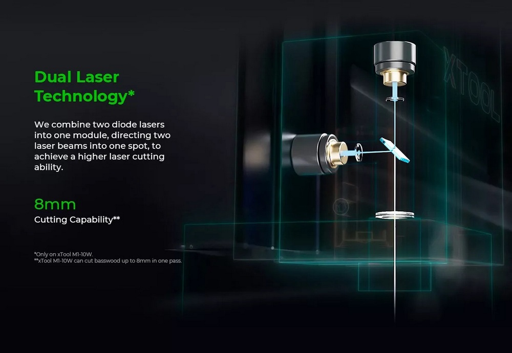 Cortadora híbrida de escritorio xTool M1 10W