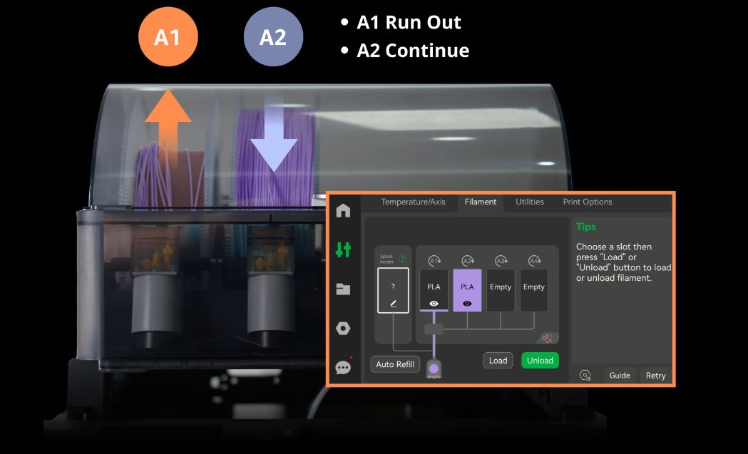 Gestión automática de filamentos