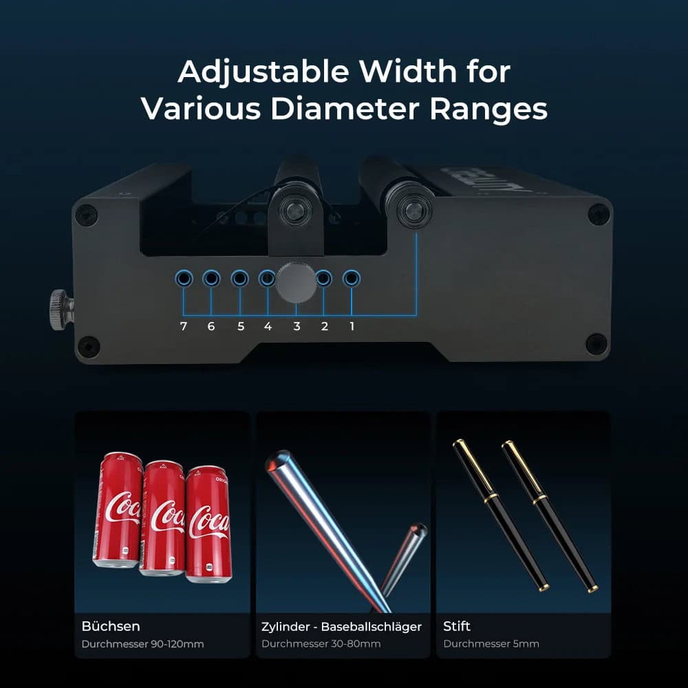 Ancho ajustable para diferentes rangos de diámetros