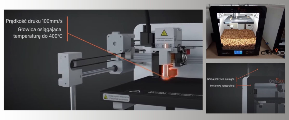 Características técnicas de la impresora 3D Omni200 CF